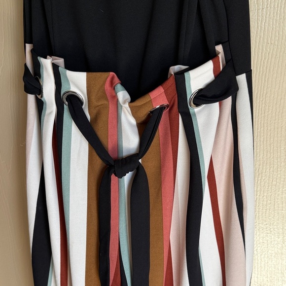 Spense Black and Multicolor Striped Jumpsuit - Picture 2 of 5